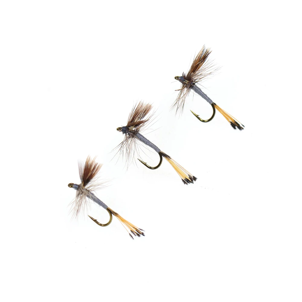 6 Stück # 10 # 12 # 14 # 16 # 18 Adams Trockenfliegen-Haken mit Widerhaken, Leichter Hendrickson Forellen-Angelköder, Mayfly, Caddis, Midge, Angelfliegen für Erwachsene – Detail 27