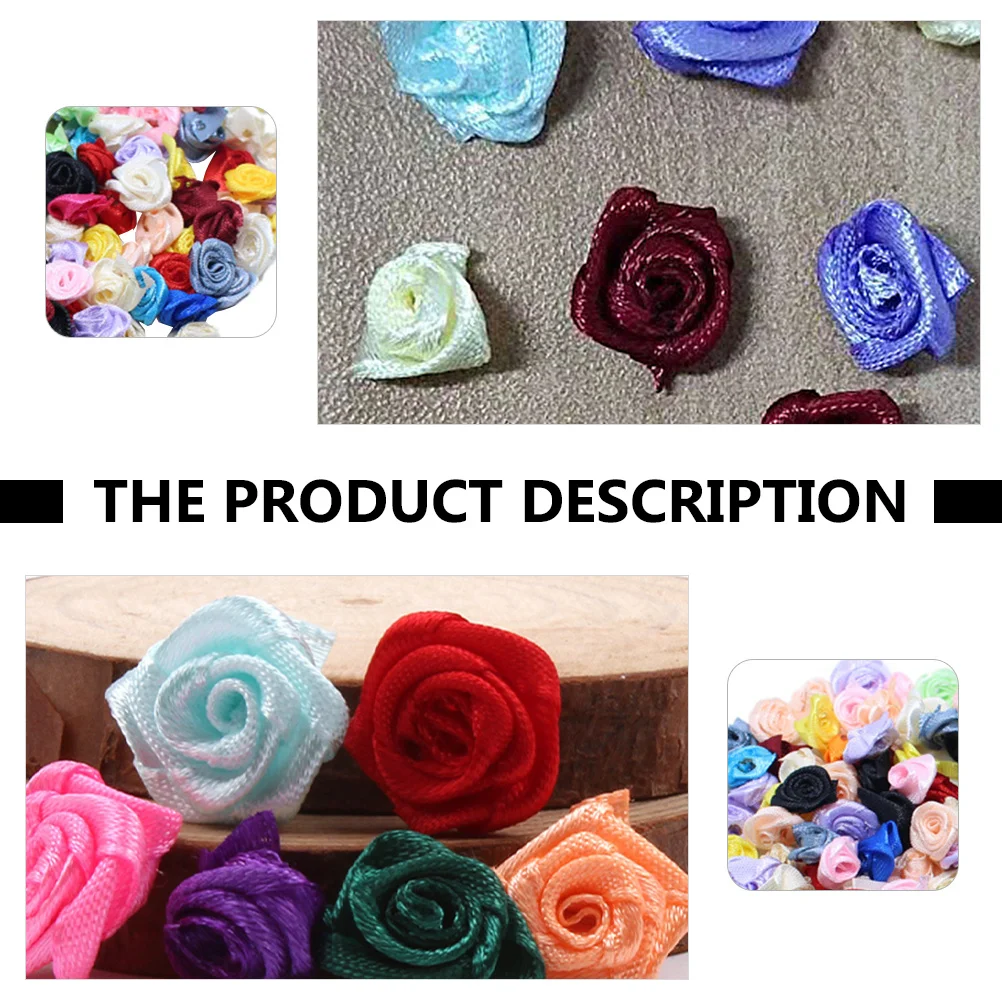 

150pcs Diy Ribbon Rose Flowers Craft Sewing Appliques Wedding Hair Accessories Ornament For Diy Headdress Supply