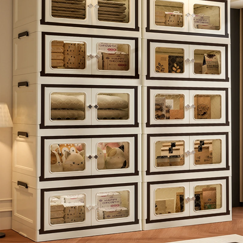 Installation-Free Storage Cabinet Home Kitchen Storage Organizer Simple Living Room Snack Cabinet Children’s Small