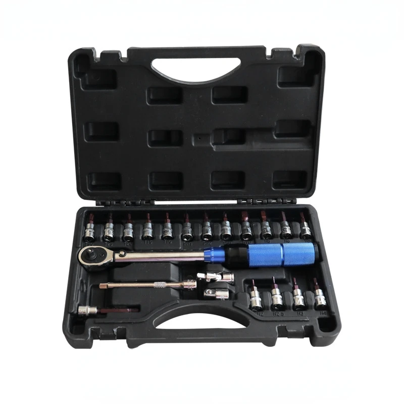 Preset Torque Wrench Set Bike Torque Wrench 1/4Inch Torque 2-25Nm Bicycle Hex Wrench Repair Kit