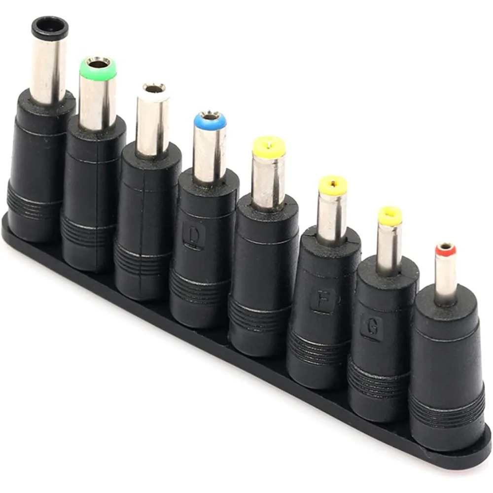 8 Pcs Universal DC Power Adapter Connector Kit Female Plug 8-in-1 Multi-Function Power Adapter Set for CCTV Router Electronics