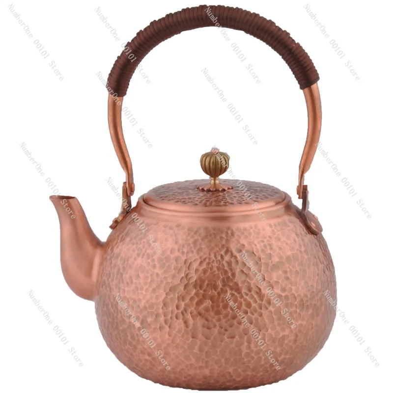

Hand-beaten copper pot, uncoated copper kettle, red copper beam teapot