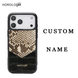 Horologii CUSTOM NAME Mixed Python Skin and Crocodile Pattern Luxury Cover Case for Iphone 12 13 14 15 16 17 Pro Max Dropship