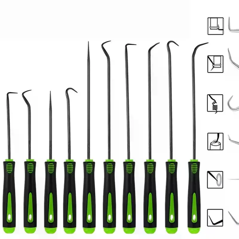10Pcs Heavy Duty Automotive Maintenance Seal Hooks Car Vehicle Oil Seal Screwdrivers Set For O-Ring Gasket Clips Rings Removal