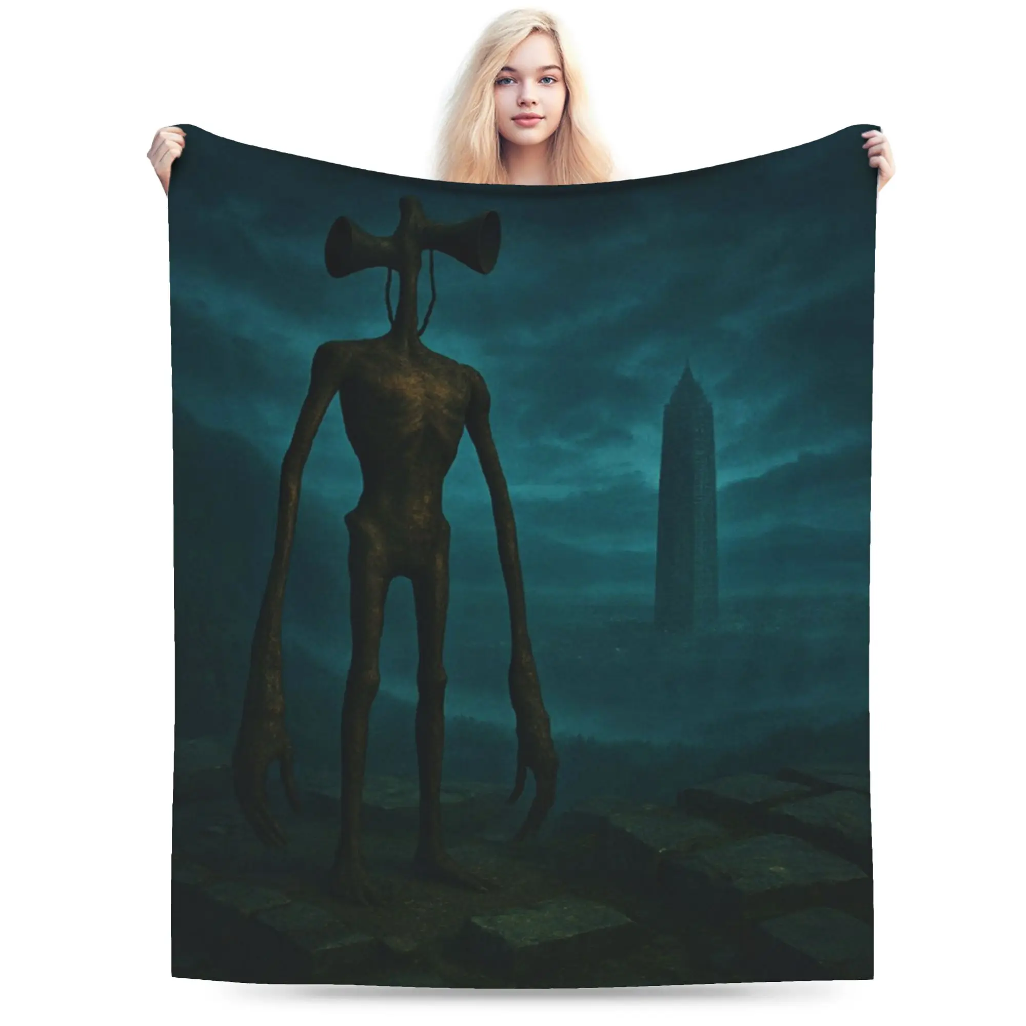 Siren Head In Dark Forest Merch Blankets Soft Flannel  Throw Blankets Comfortable Bedspreads