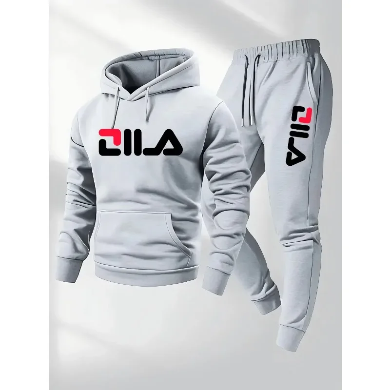 

2025Spring and Autumn men's casual suit hooded sweatshirt and sweatpants 2-in-1 comfortable suit suitable for both men and women