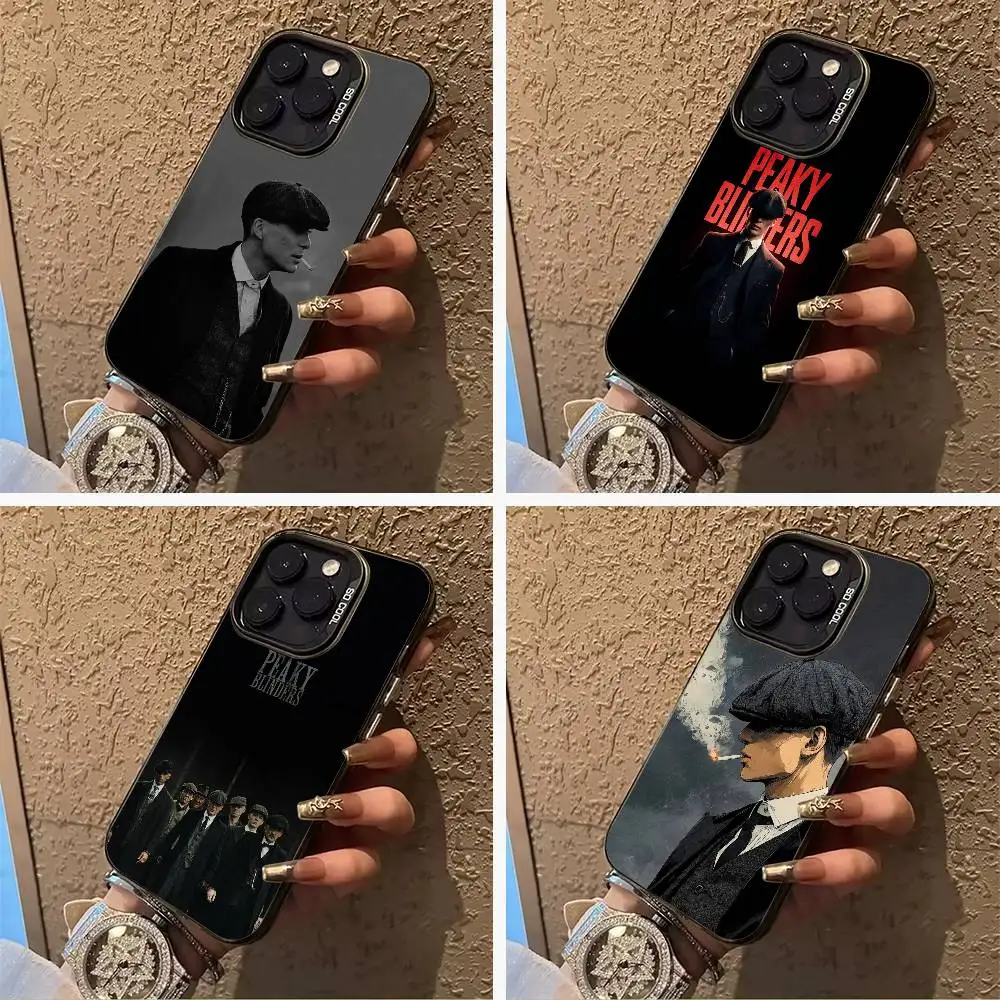

P-Peaky-B- Blinders-movie Phone Case For IPhone17 16 11 12 13 14 15 16 Pro Max Plus Cover Colored Silver Funda Bumber