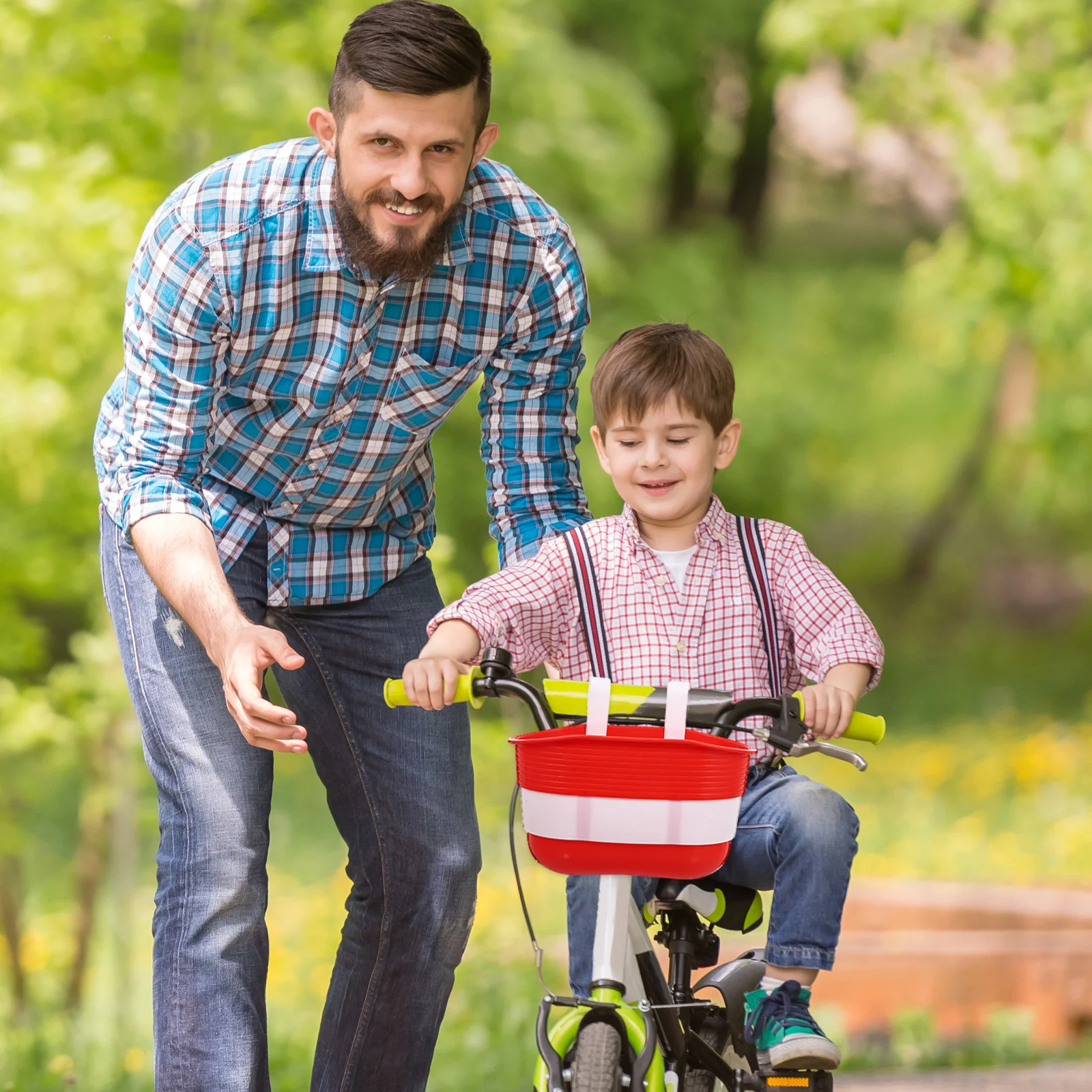 

2Pcs Kids Bike Basket Durable Plastic Front Handlebar Storage Container for Balance Bike Scooter Accessories Scooter Basket