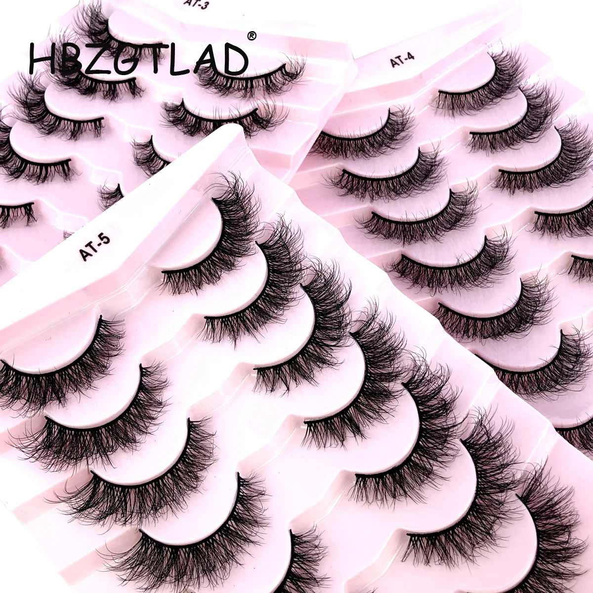 HBZGTLAD 7 Pairs Fluffy Faux Mink Lashes Short Messy Wispy Natural Eyelashes Hamdmade Real 3D Mink Eyelashes Makeup False Lashes