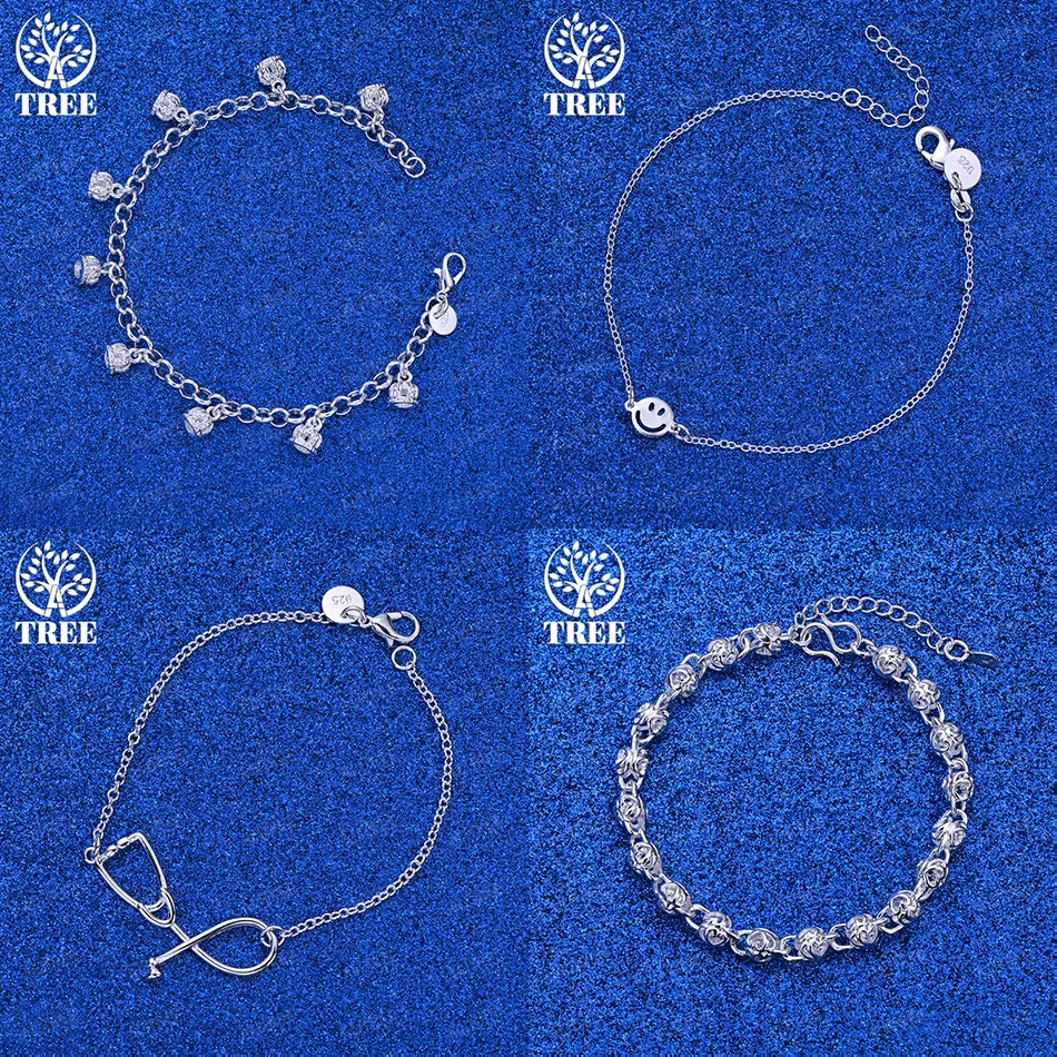 

Beautiful 925 Sterling Silver Smiley Crown Stethoscope Hollow Bead Ball Bracelets Women Party Jewelry Accessories Christmas Gift