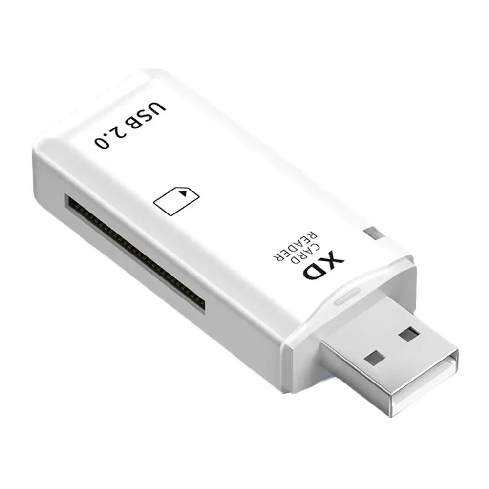 High-Speed Card Reader, Ivory Branco Xd, Portátil, Single Port Card Reader, Cabos de Compatibilidade Forte, Adaptadores para Io J9j0, Usb2.0