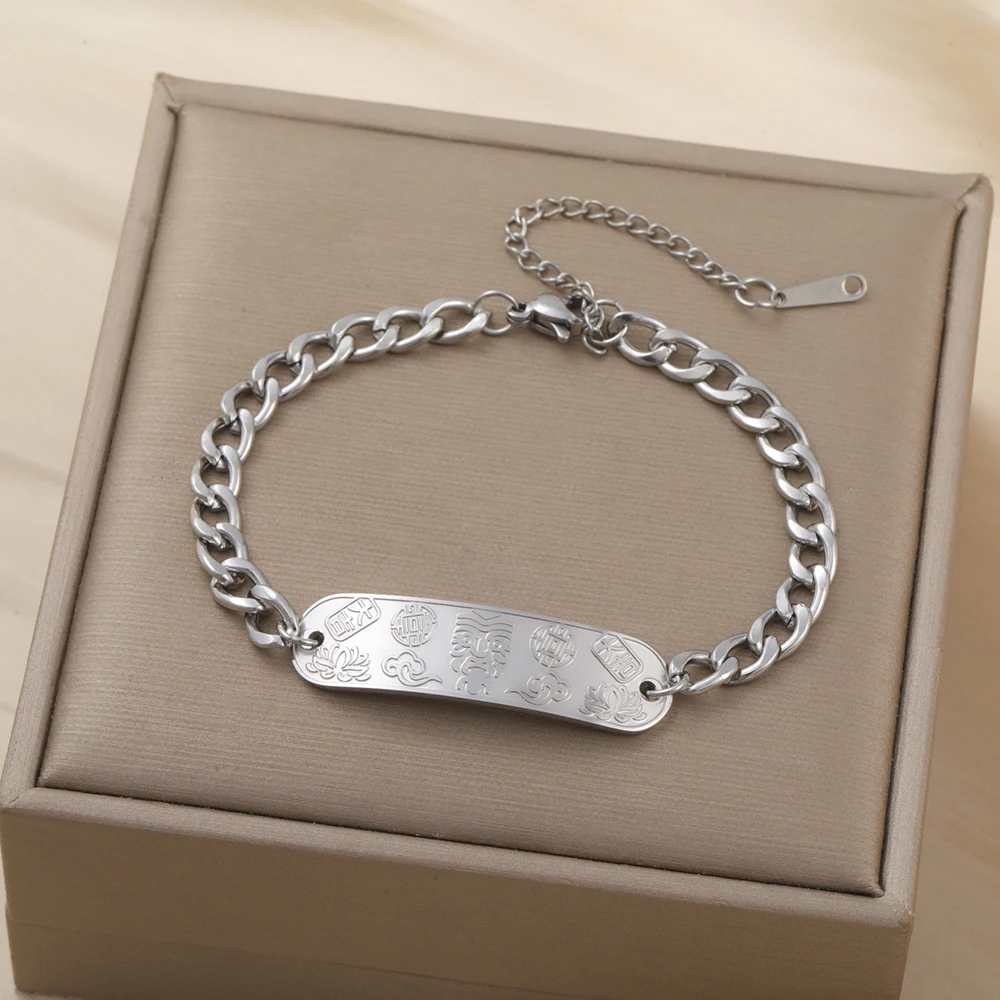 داوابارا زاكيم سوار القبلية التبتية البوذية آلهة الثروة والحماية سوار الفولاذ المقاوم للصدأ المجوهرات الدينية #3