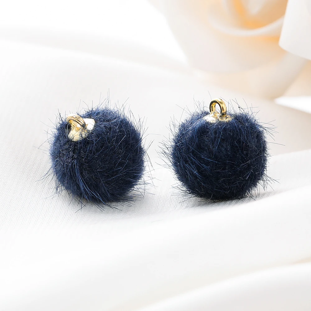 10 stuks pluche bont bedekt bal kralen bedels pompom kralen hanger voor DIY ketting oorbel armband hanger sieraden maken benodigdheden