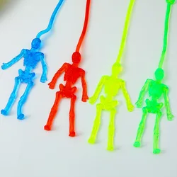 10Pcs Colorful Skeleton Skull Stretchable Sticky Climbing Toys for Kids Birthday Party Favors Halloween Party Goodie Bag