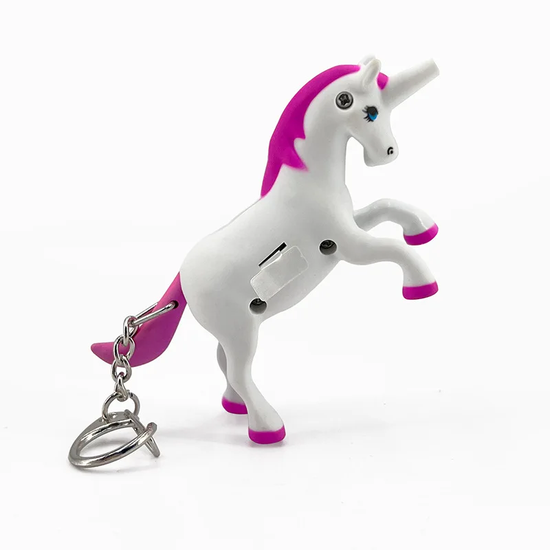 Cute Fantasy Unicorn Glowing Toy Keychain Hanging Creative LED Lights Sound/glowing Keychain Cartoon Animal Stress Relief Fidget