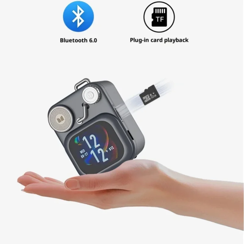 

Bluetooth-динамик с сенсорным экраном, мини-портативный музыкальный плеер, беспроводной громкой связи, MP3-музыкальная шкатулка, поддержка TF Play, приложение, будильник