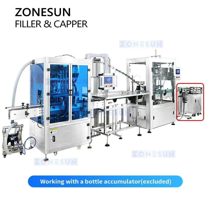 ZONESUN التلقائي ملء السد خط الإنتاج مكبس مضخة حشو ROPP كابر Pilfer معدات التعبئة والتغليف المقاومة ZS-FAL180B2