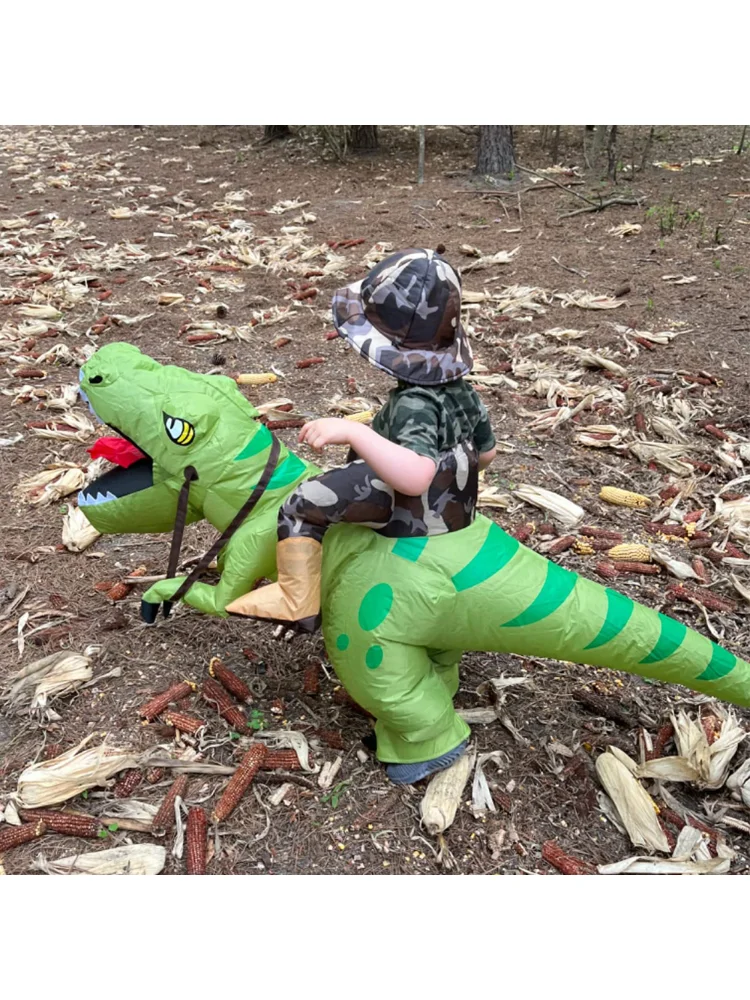Dierlijke Cartoon Rijden T-Rex Opblaasbaar Kostuum Kwekerij Kinderen Dinosaurus Rollenspel Volwassen Kinderen Jagen Spel Verjaardagscadeau - afbeelding 2