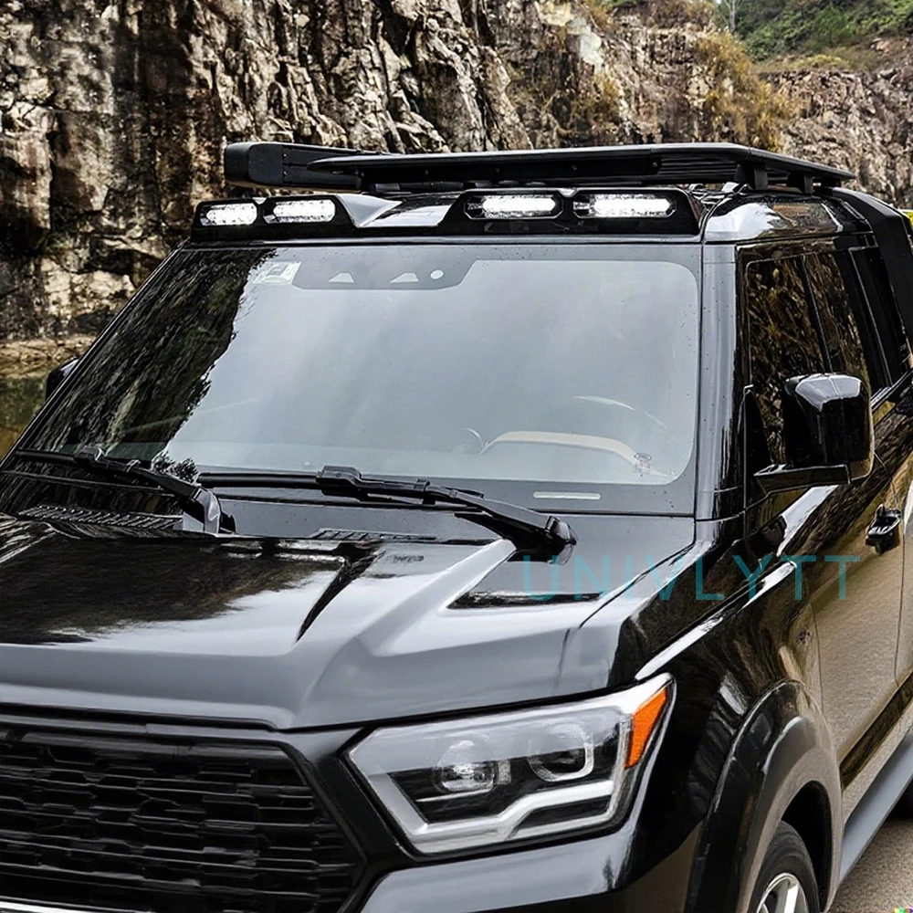 

Suitable for Land Rover Defender 90 110 130 carbon fiber roof spoiler spotlights LED four eye headlights body kit accessories