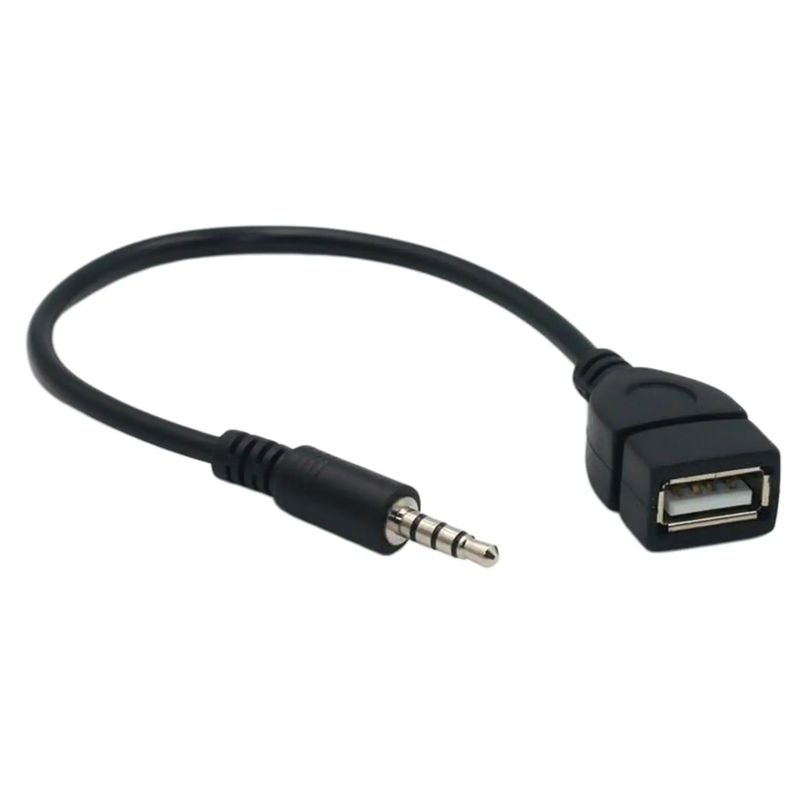 

2 шт. 7,9-дюймовых кабелей-адаптеров AUX (3,5 мм, штекер) на USB (гнездо, гнездо) для автомобильного AUX-порта