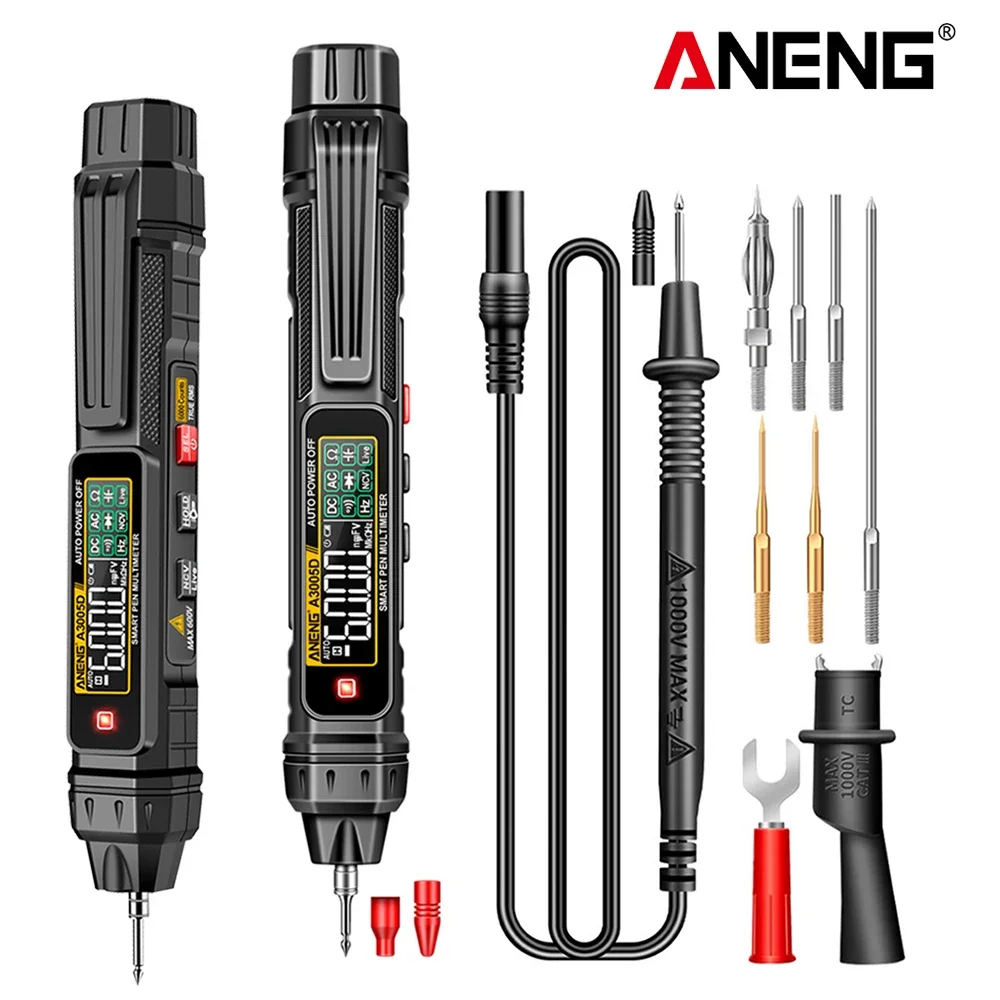 

ANENG A3005D 6000 Counts Pen-type Digital Multimeter True RMS AC/DC Voltage Tester NCV Hz Ohm Professional Electrician Tools