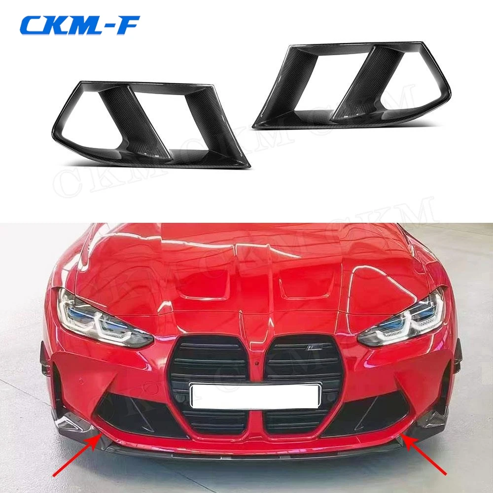 

Carbon Fiber Front Bumper Lip Air Vent Cover Trim Canards Auto Accessories for BMW 3 4 Series G80 G82 G83 M3 M4 2021+ MP Style