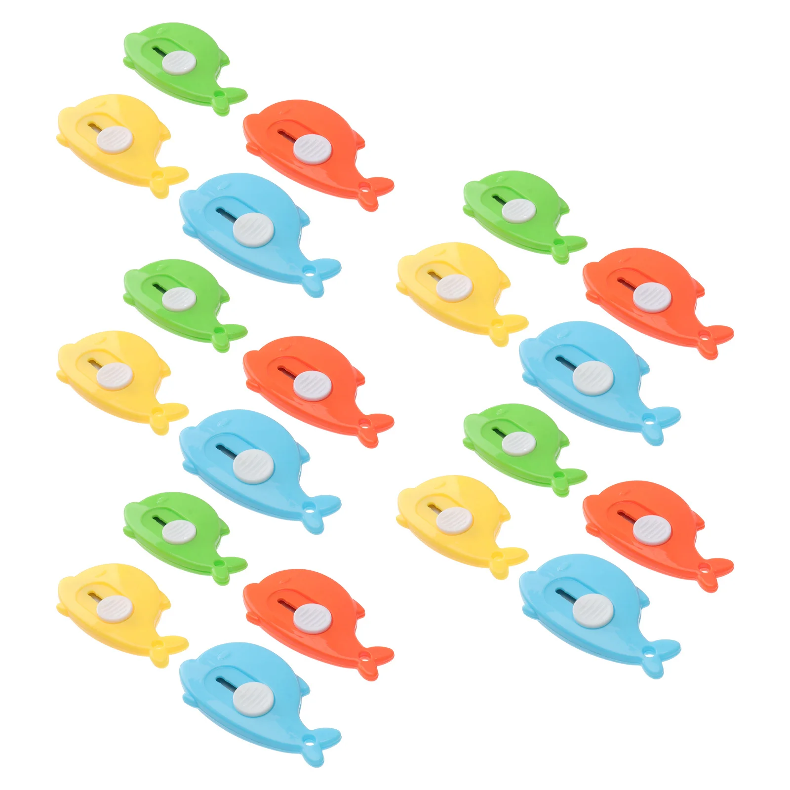 20Pcs Creative Art Utility Knives Retractable Razor Blades Hanging Hole Design for Express Packing Openers Office Supplies Multi