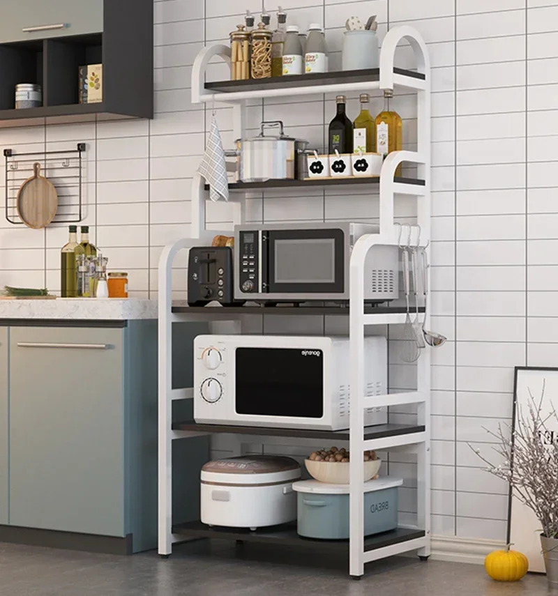 

For 5 Layer Floor Kitchen Shelf for Tableware Microwave Oven Storage Kitchen Table Space-Saving Kitchen Accessories Organizer