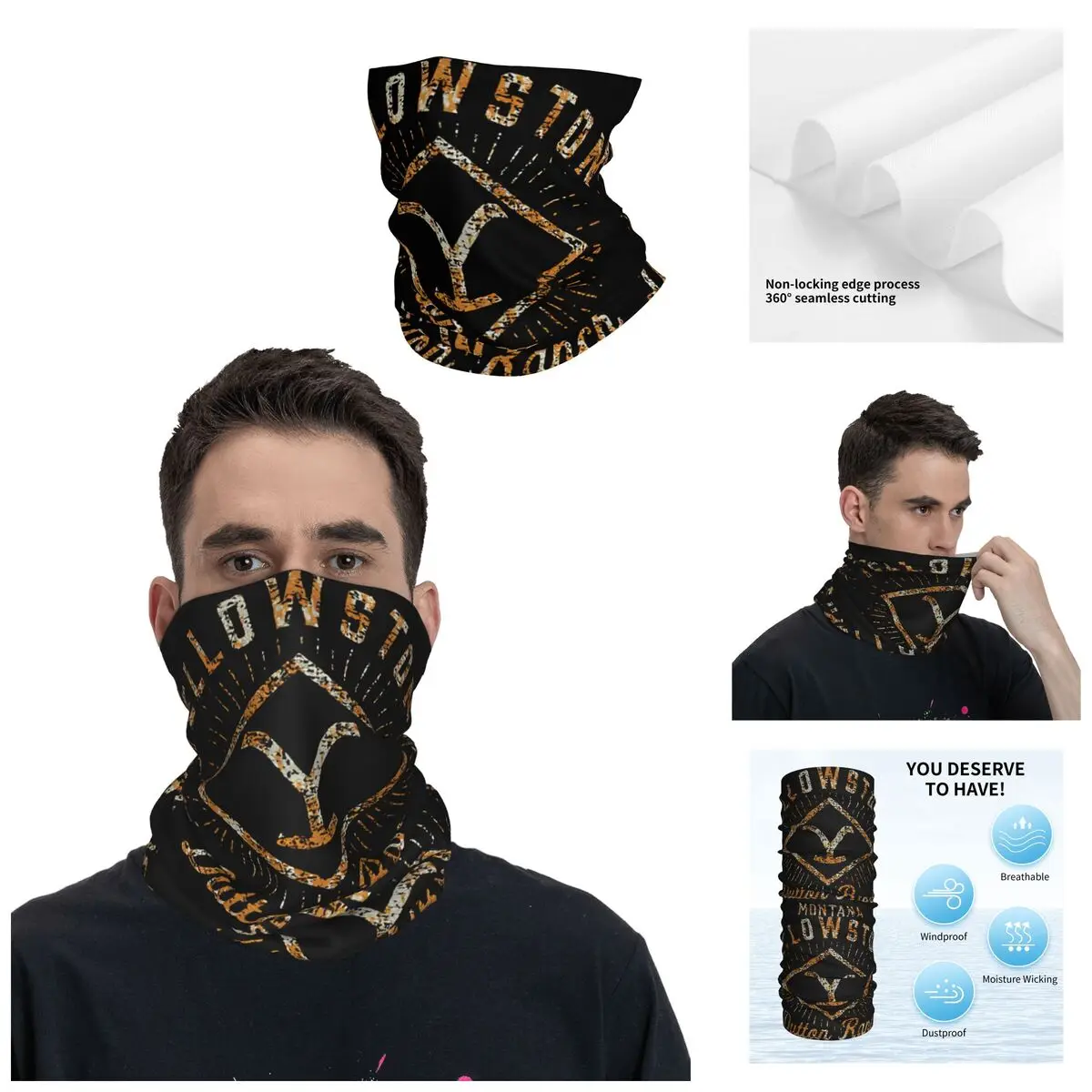 Lovely Bandana Neck Gaiter Motorcycle Club Yellowstone Dutton Ranch Wrap Scarf Multifunctional Headwear Cycling Unisex Adult