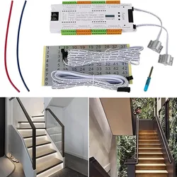 Controller per luce per scale Controller per sensore di movimento a LED DC12 24V 32 canali Dimmer per luce notturna PIR per interni per scale striscia flessibile