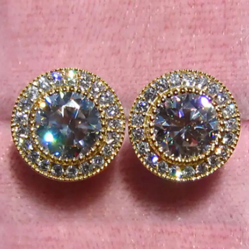 Huitan Delicate Small Round Stud Earrings Women with Shiny Cubic Zirconia Simple Versatile Accessories for Teens Fashion Jewelry