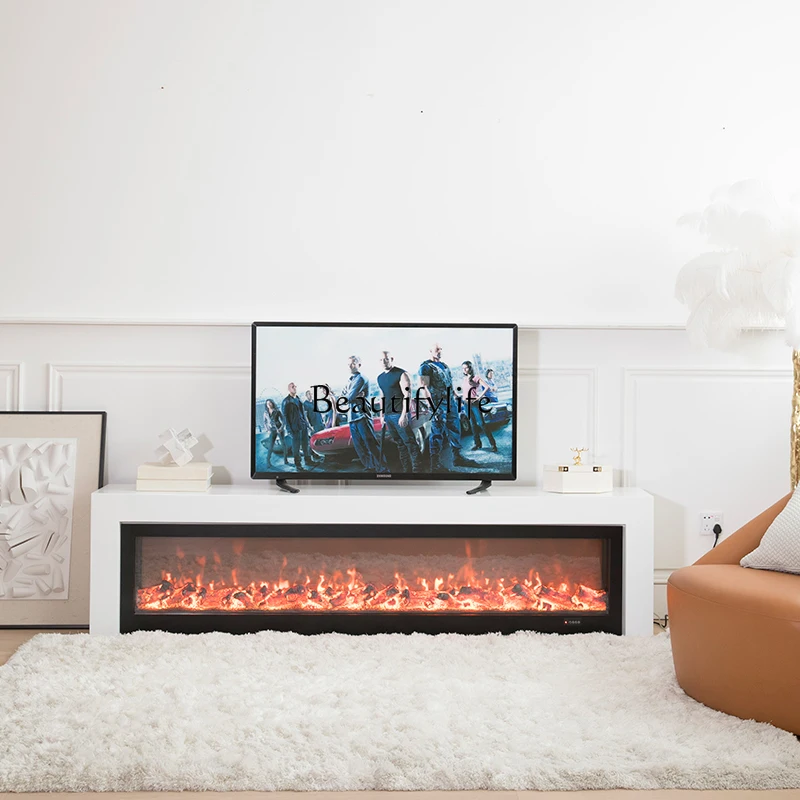 

Fireplace TV Cabinet Nordic Minimalist Decorative Cabinet Simple Simulation Fire Heating