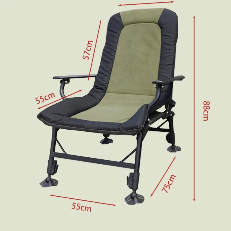New European Style Fishing Chair for All Terrain Multi Function Thickened Nap Chair Elevated Folding Chair Factory Direct