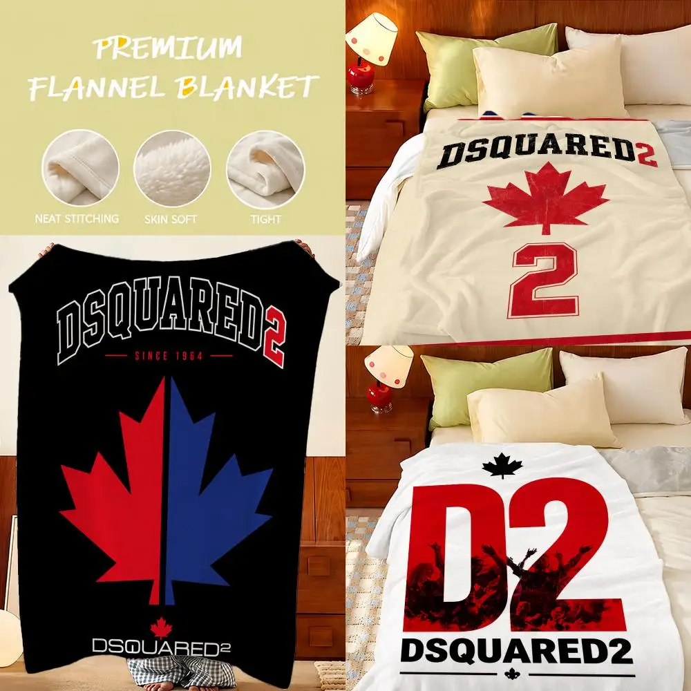 Brand Dsquared2 Throw Plush Flannel Throw Blanket, Sofa Bed Travel Picnic Home Textile Decor