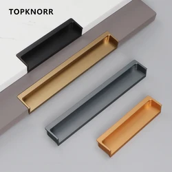 Shoe Cabinet Dark Handle Black Embedded Moving Door Dark Cabinet Closet Door Buckle Hand Invisible Drawer Modern Simple Handle