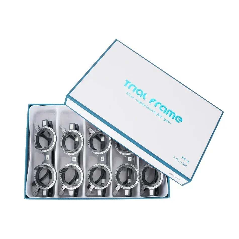 1pc New Design TF-X Plastic Optical Trial Frame Set Ophthalmic Trial Lens Frame 52-70mm Optional Fixed PD Grey Color