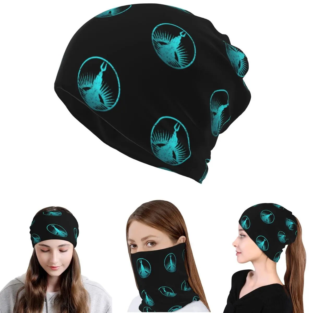 Bioshock Rapture Teal Faded Bandana Couvre-cou Masque Écharpe Multifonction Écharpe de cyclisme Bonnet Unisexe Adulte Coupe-vent
