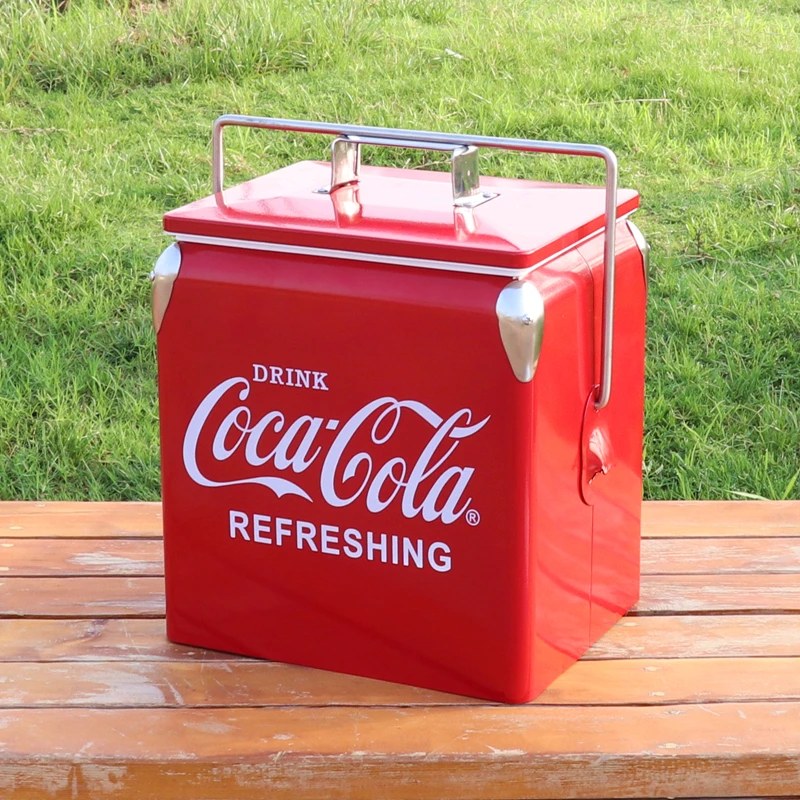 Atmospheric Red Ice Bucket Insulated Box To Keep Hot And Cold 13l Camping Refrigerated Food Box Portable Car Storage Can Be Pair