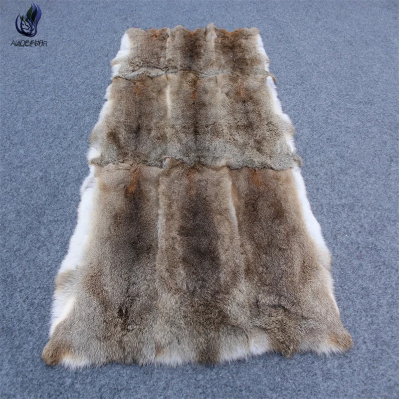 Real Genuine Rabbit Fur Throw Whole Fur Pelt Blanket Leather Carpet Soft Skin Rug