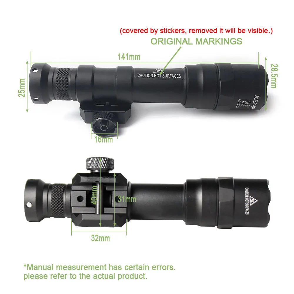 SOTAC-GEAR M600DF Tactical Flashlight Powerful Output 1400 Lumens Weaponlight Scout light Metal Dual function Tailcap Airsoft