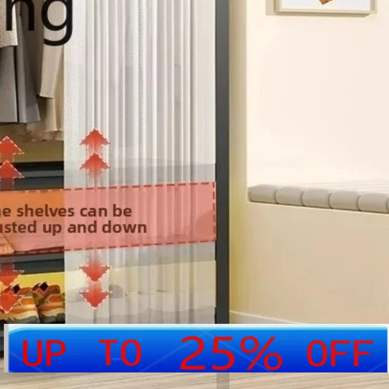 

LMM Home Shelf Wardrobe Bedroom Simple Open Coat Rack Floor to Floor Multi-layer Shelf