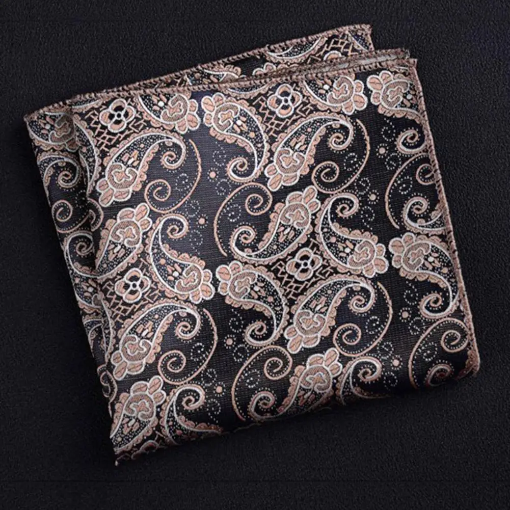 Lenço estampado floral para homens, Praça de bolso vintage, Terno Paisley listrado, Moda casamento empresarial