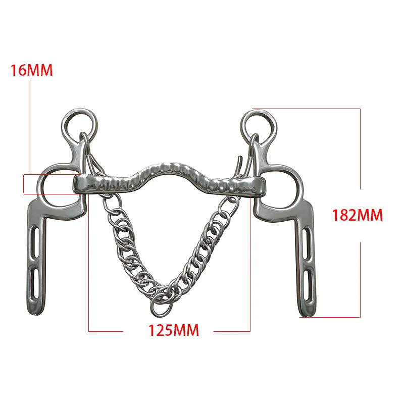 120/125/127/130/135mm Stainless Steel Horse Bit Durable Curb Hooks Chain Full Cheek Comfort Snaffle Bit Copper Roller Equestrian