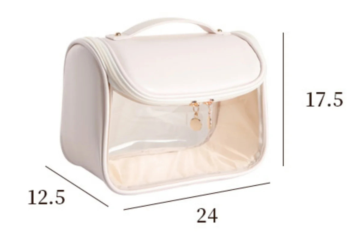 Simple and Large Capacity Personalized Portable Makeup Bag Portable Advanced Storage TPU Transparent Hand Gift Makeup Bag