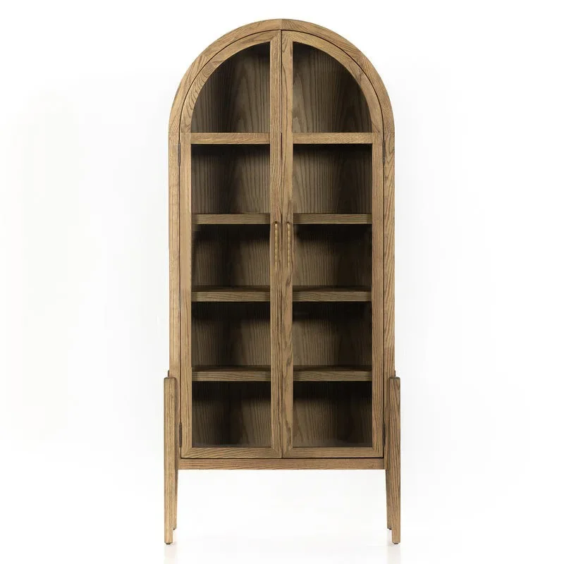 

American solid wood bookcase light luxury children's floor bookshelf wine cabinet Nordic side cabinet French