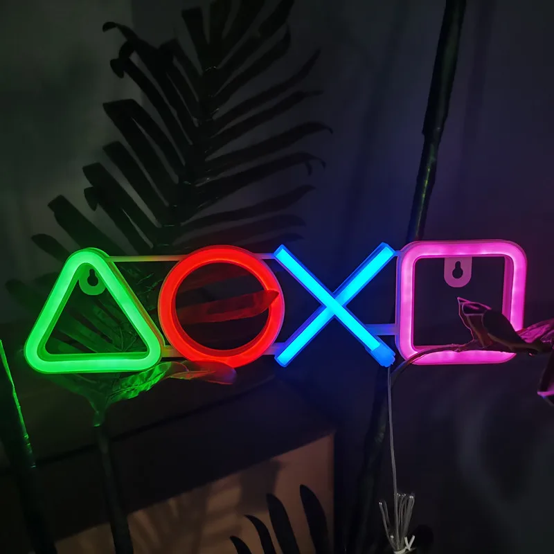 Neon Sign Custom Game Icon Light for Wall Hanging Atmosphere Playstation Lamp LED Colorful Lighting Room Bar Club Player Decor