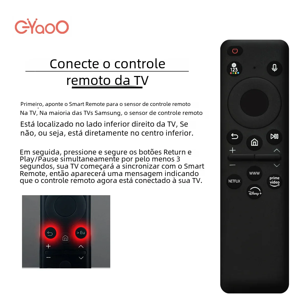 Substituição do controle remoto solar para Samsung Smart TV, compatível com Neo QLED, 8K, série 4K, BN59-01432J