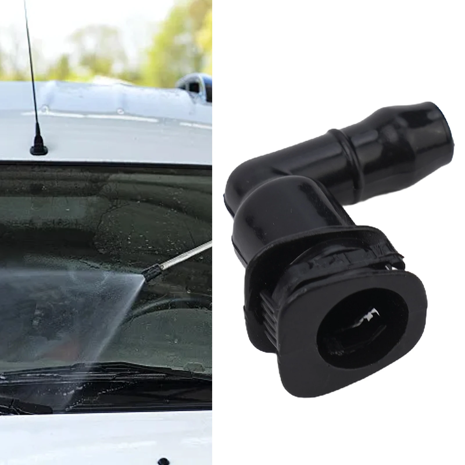 1x Headlight Washer Connector Elbow For Skoda Plastic Accessories Auto Care Black Car Accessories High Quanlity