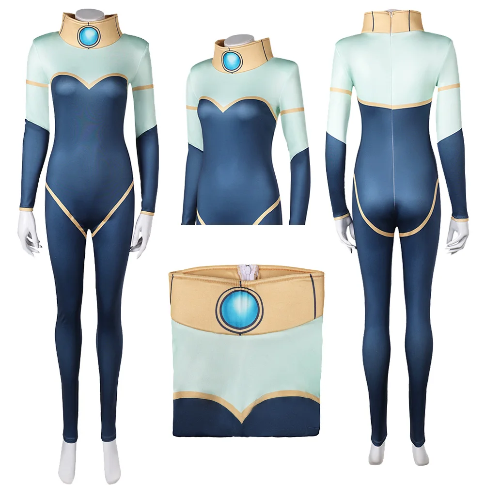 

Mermaid Nina Mazzesky Cosplay Costume Jumpsuit Cartoon TV Biological Commando Disguise Roleplay Bodysuits Halloween Party Outfit