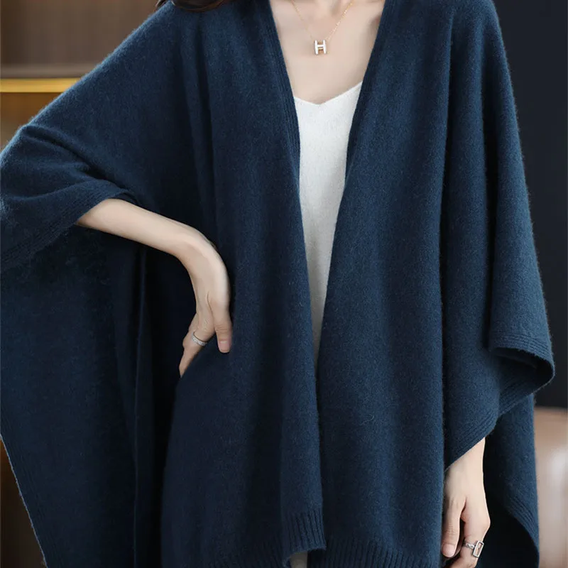 Autumn Winter New 100% Pure Wool Cashmere Shawl Female Korean Version Of Solid Color Big Scarf Outside shawl To Keep Warm Women